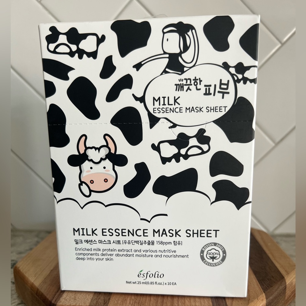 Esfolio Milk Essence Mask 10 Sheets New In Box